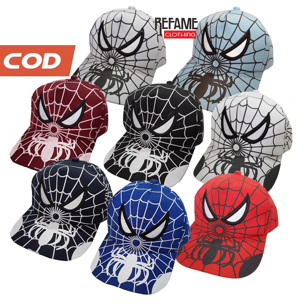 Topi Anak Laki Laki Perempuan Karakter Superhero Spiderman Bordir dan Sablon Topi Baseball Anak Kids