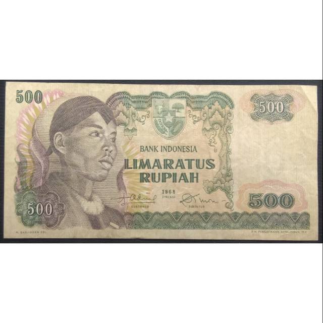 UANG KERTAS KUNO 500 SUDIRMAN TAHUN 1968