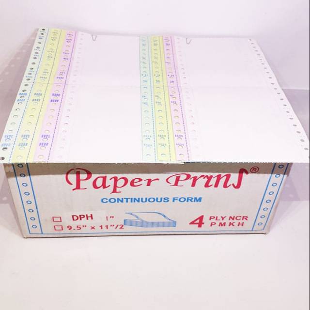 

Continuous Form DPH 9.5/2 x 11/2 4ply Bagi 4 Paper Pryns