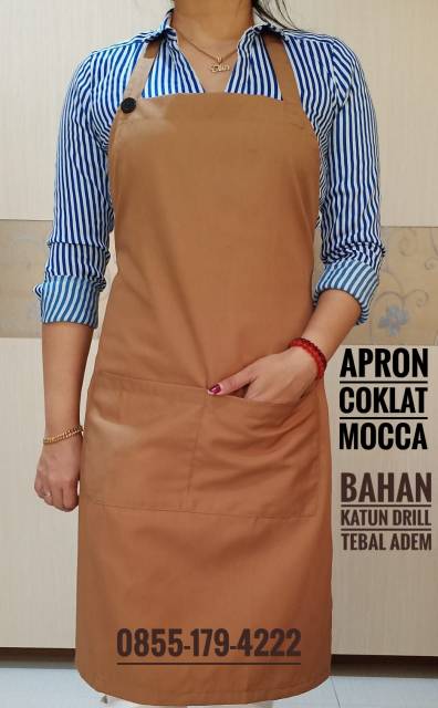 Apron plus bordir minimal 12pcs