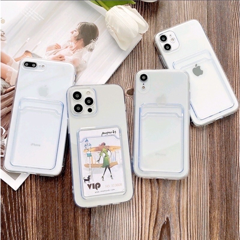 Casing Bening Softcase clear Case Slot Card IPHONE 7 / 8 / 7PLUS / 8PLUS / 11PRO / 11PROMAX / 12 / 1