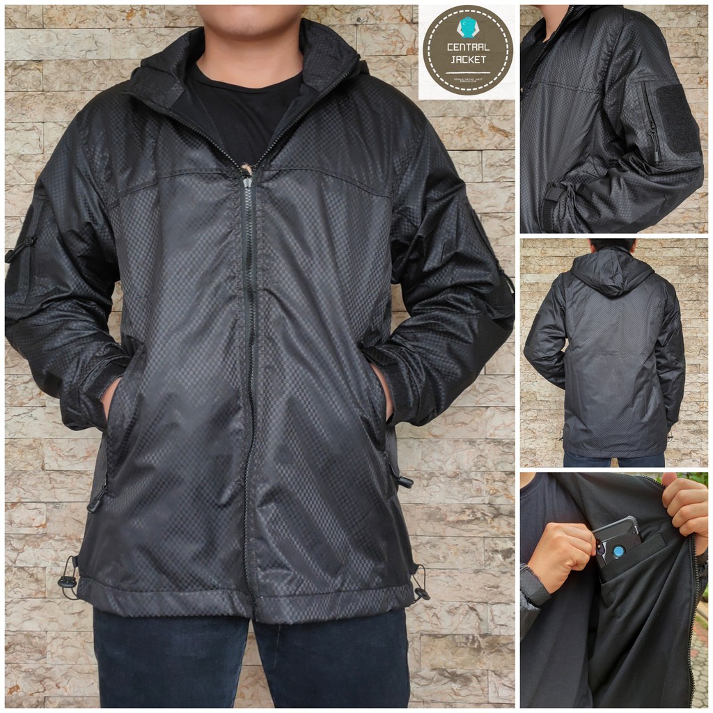 Jaket Pria Tactical TAD Waterproof - Jaket Outdoor High Quality - Jaket Velcro Logo