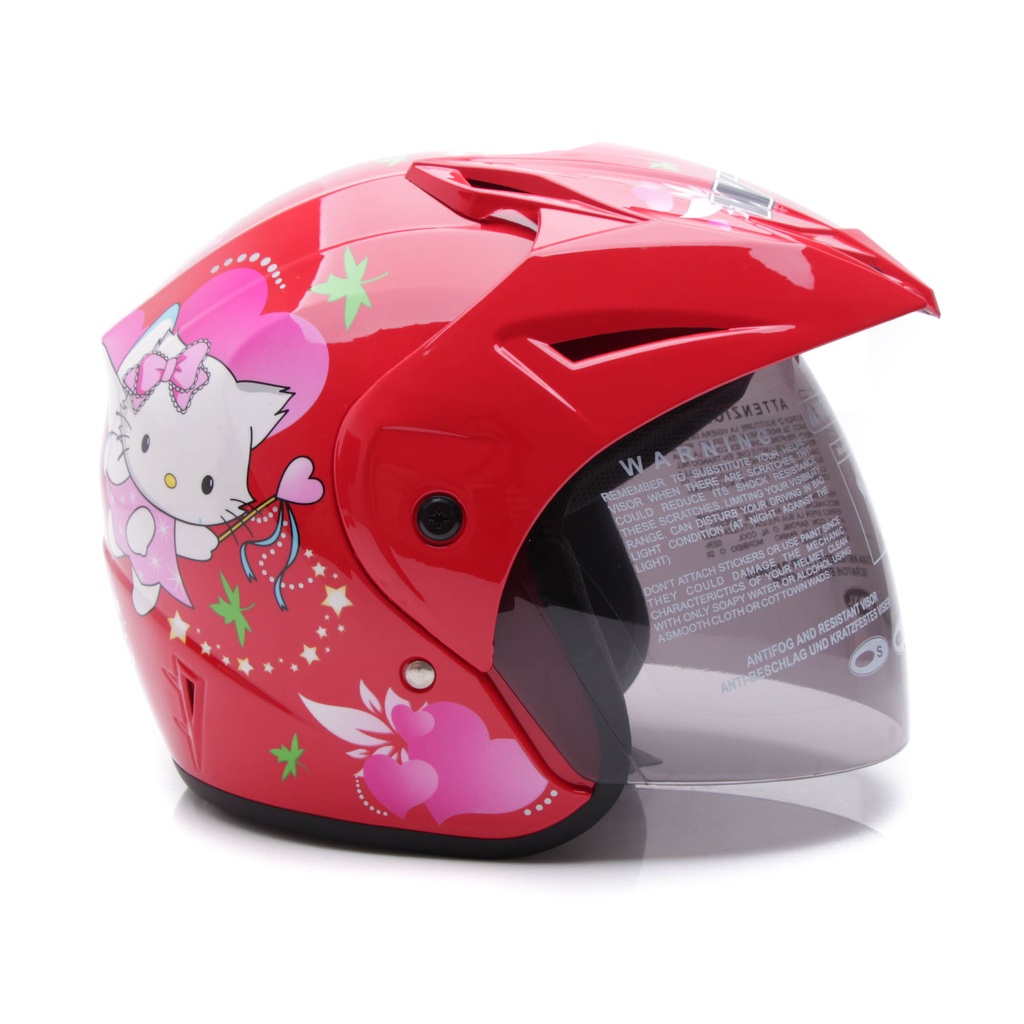 Helm WTO Z1R Pet - Fairy Catty - Merah - Half Face ALL SIZE