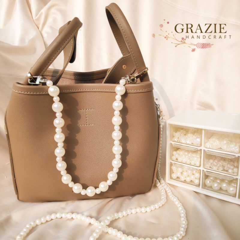 Pearl Bag Strap / Tali Tas Mutiara / Bead Bag Strap / Pearl Phone Strap / Tali HP Mutiara / Bead Pho