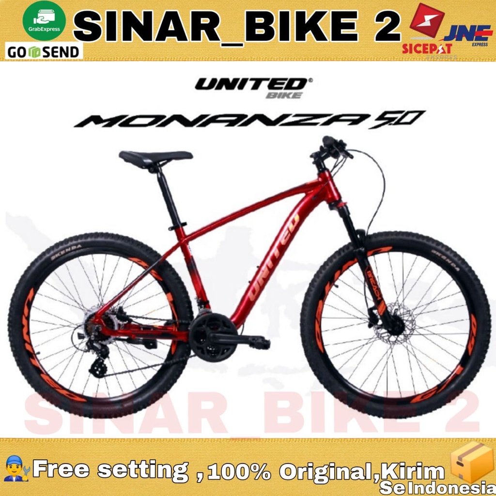 Sepeda Gunung 27.5 Inch MTB UNITED MONANZA 5.0 Alloy 24 Speed Hidrolik