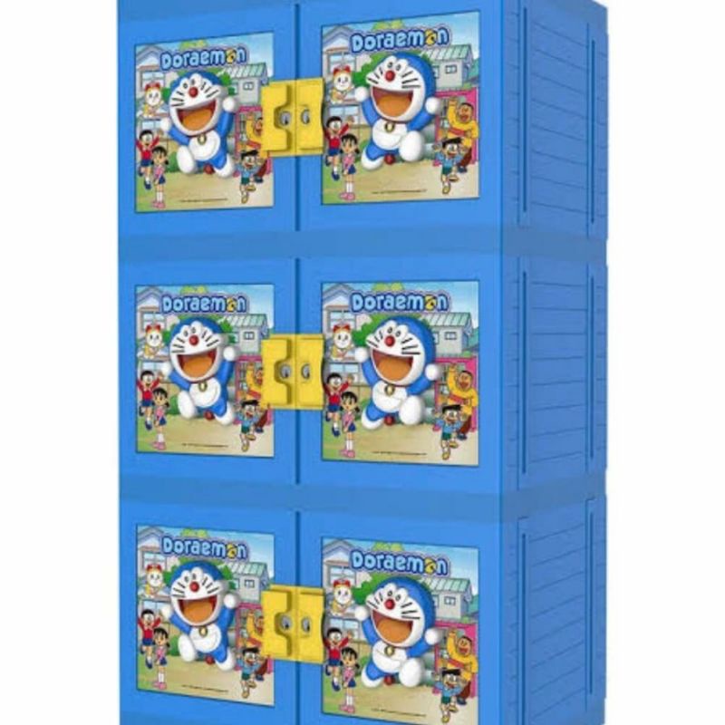 Lemari naiba lemari plastik motif doraemon 4 susun
