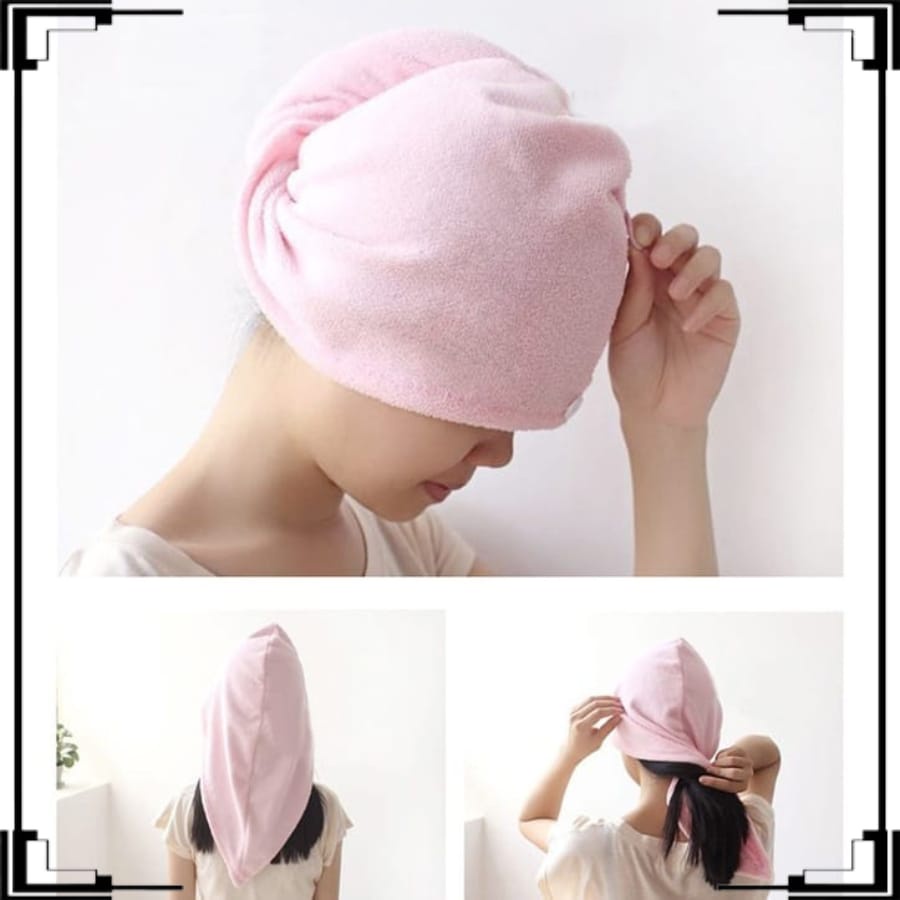 BOS - Handuk Rambut Keramas Hair Dryer Fleece Cepat Kering Fiber Magic Towel Lembut | Handuk Turban Pengering Rambut