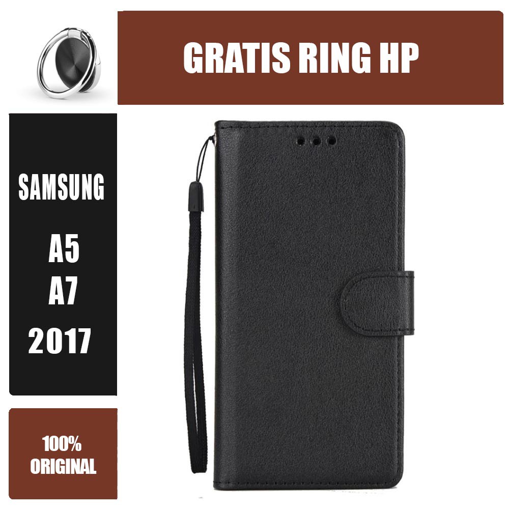Dompet Kulit Samsung Galaxy A5 A7 2017 Flip Cover Wallet Leather Case