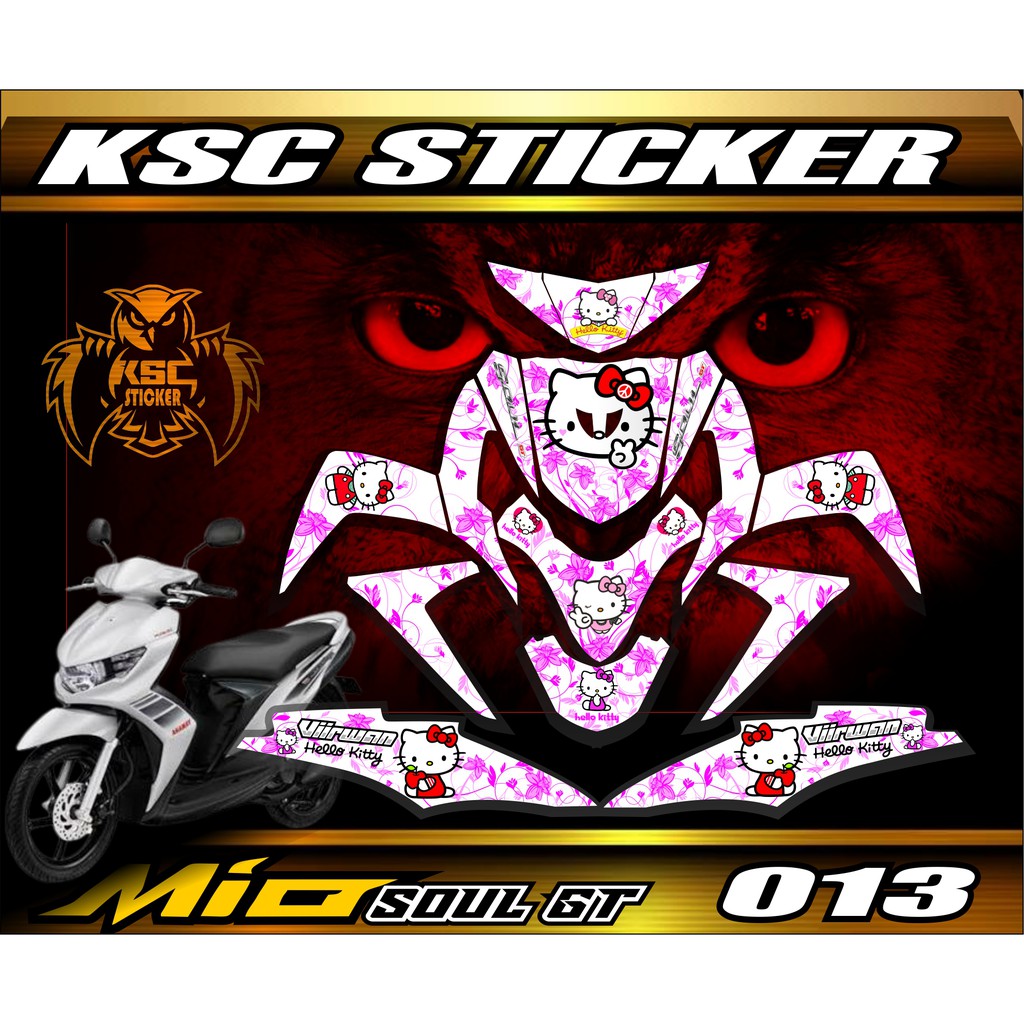 Decal Sticker - Dekal Stiker full body MIO SOUL GT Hello Kitty desain K013