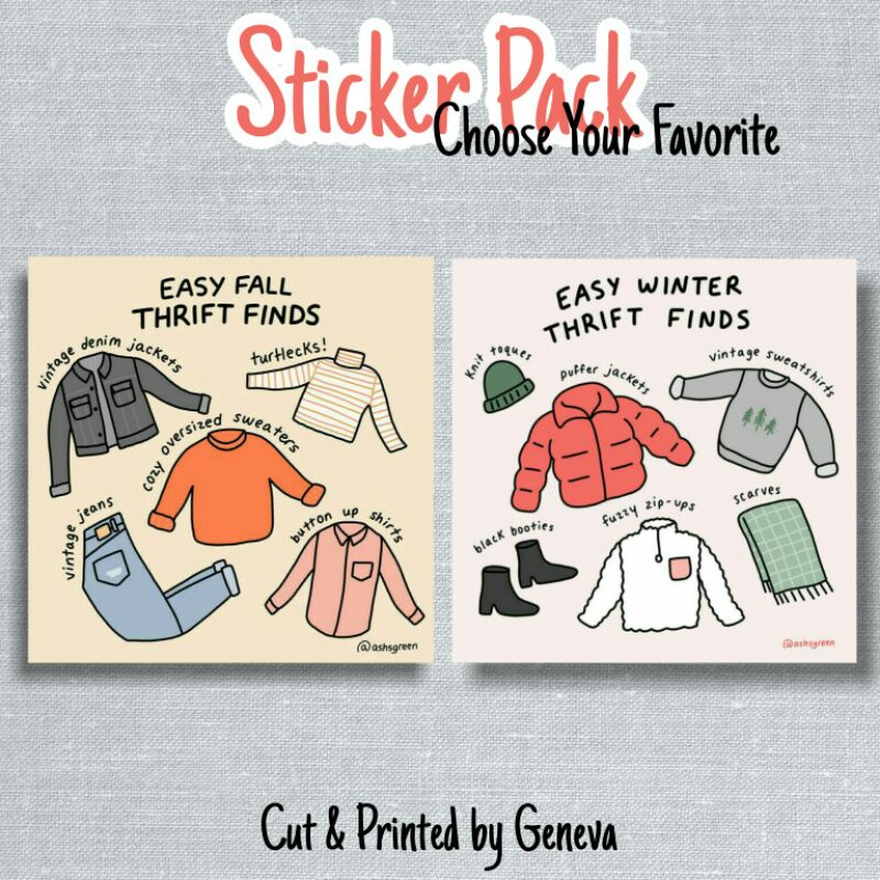 

Stiker Dekorasi motif sweater cloth dekorasi lucu unik scrapbook notebook handphone dll