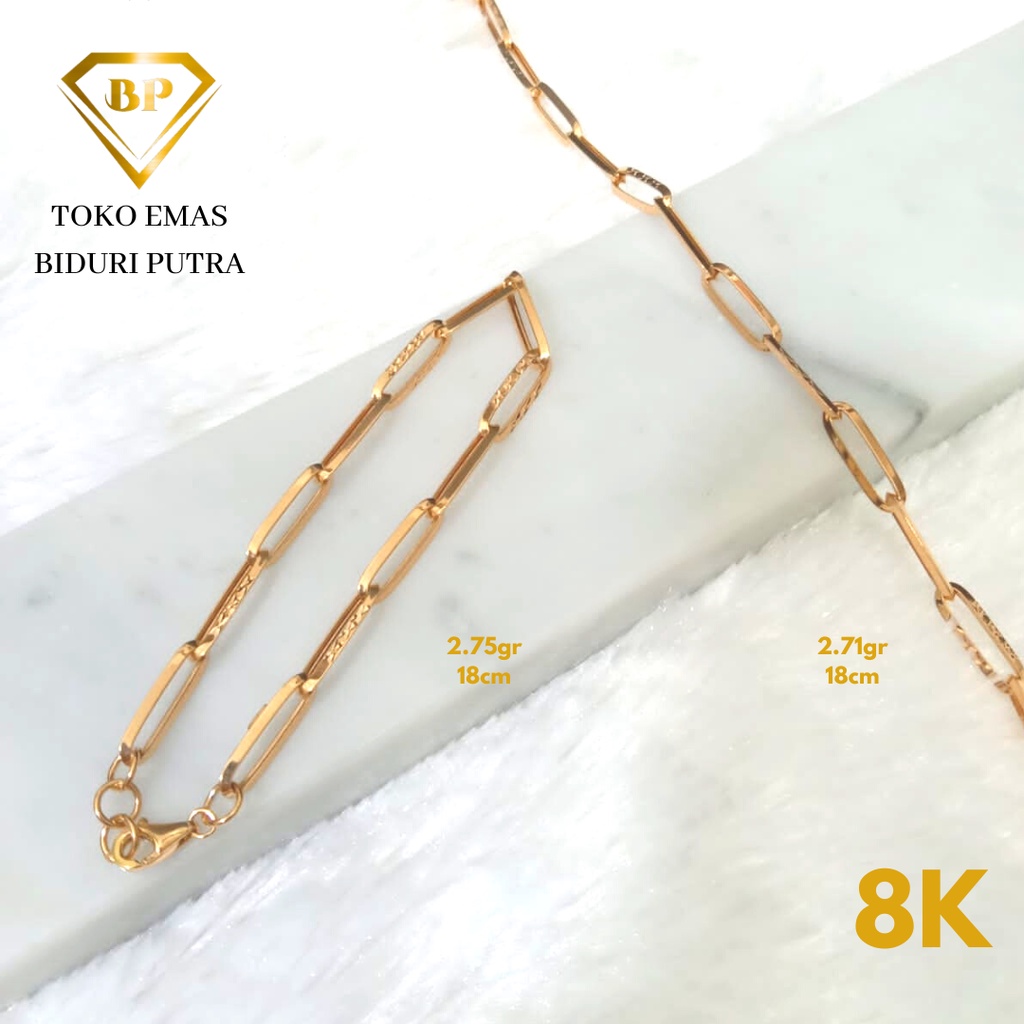 Gelang Fancy Rantai Perhiasan Emas Asli Kadar 8K/375 toko emas biduri putra