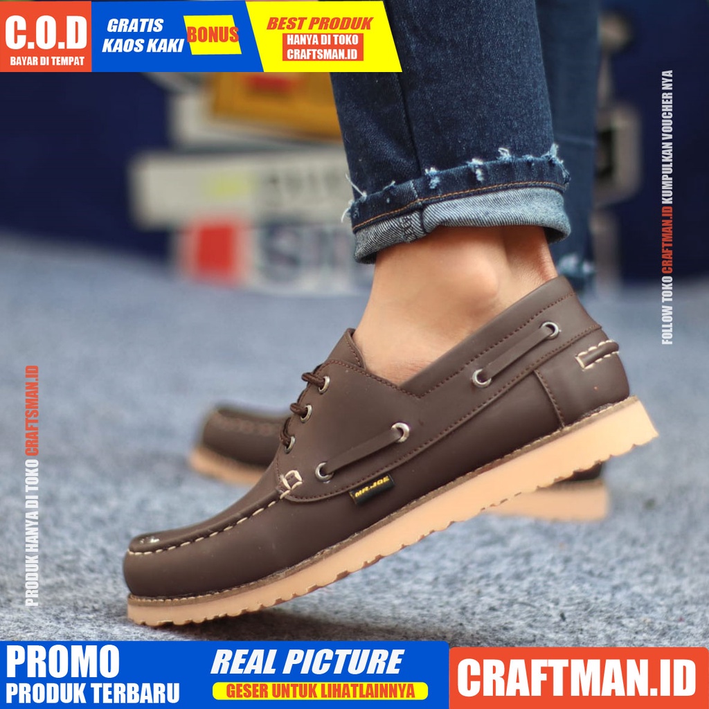 CRAFTS X NERSON Sepatu Kasual Pria Sepatu Kerja Sepatu Pria Casual Cowok/Cowo Kulit Pu Sepatu Casual