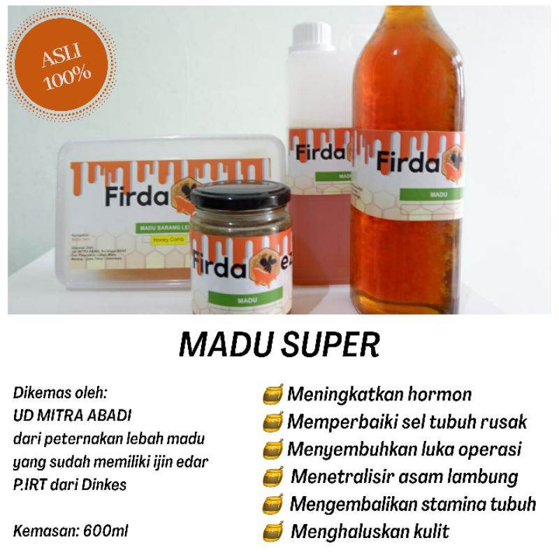 

600ml Madu Super (Firdaoez - Madu ASLI)