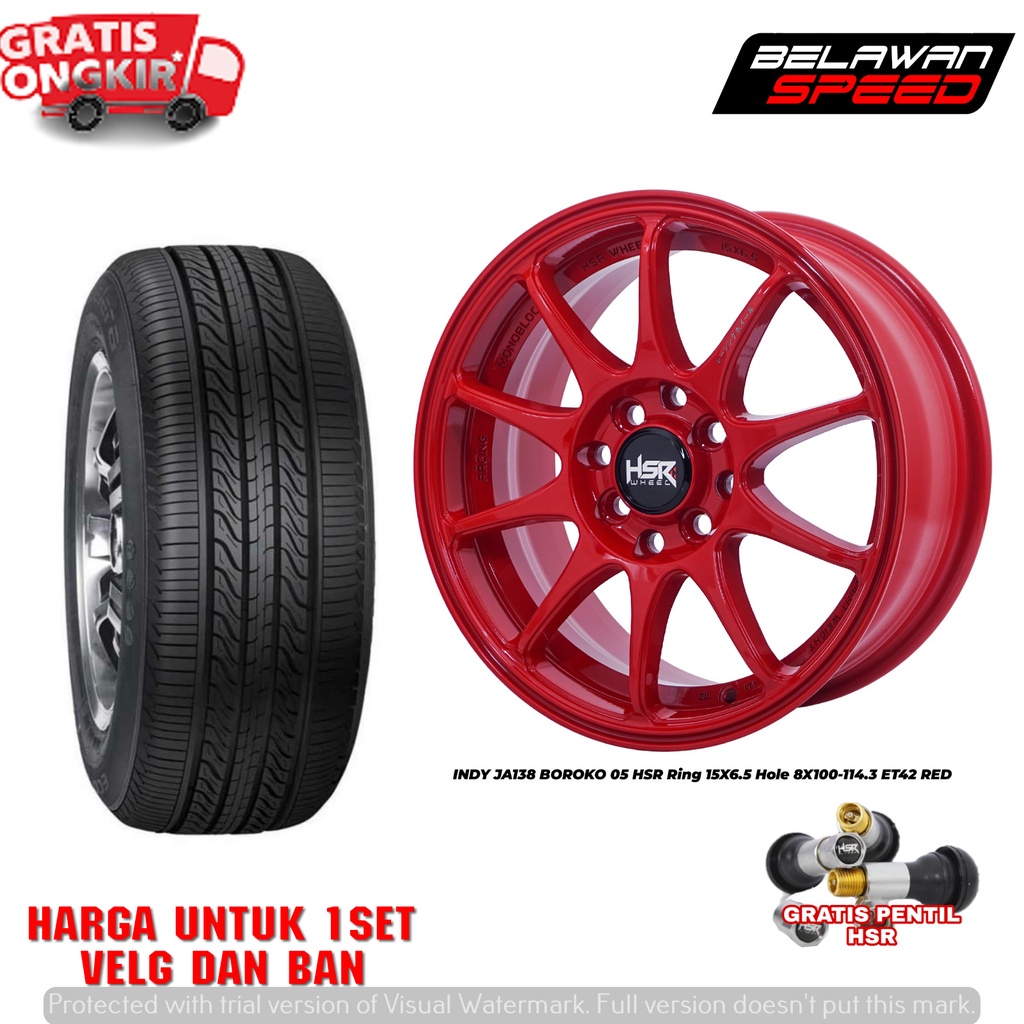 PAKET VELG MOBIL+BAN RING 15 TOYOTA VIOS AVANZA YARIS SIRION IGNIS R15 HSR INDY-VELEK MOBIL MURAH