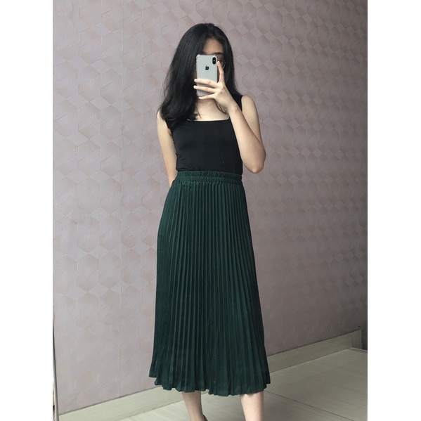 QUINN MIDI SKIRT / Rok Pleats Midi Plisket 7/8 Pleated Skirt