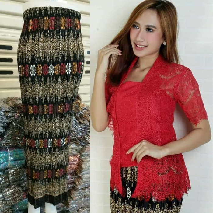 Set Kebaya Kutubaru Lace Pendek Rok Panjang Dan Kemeja Pendek