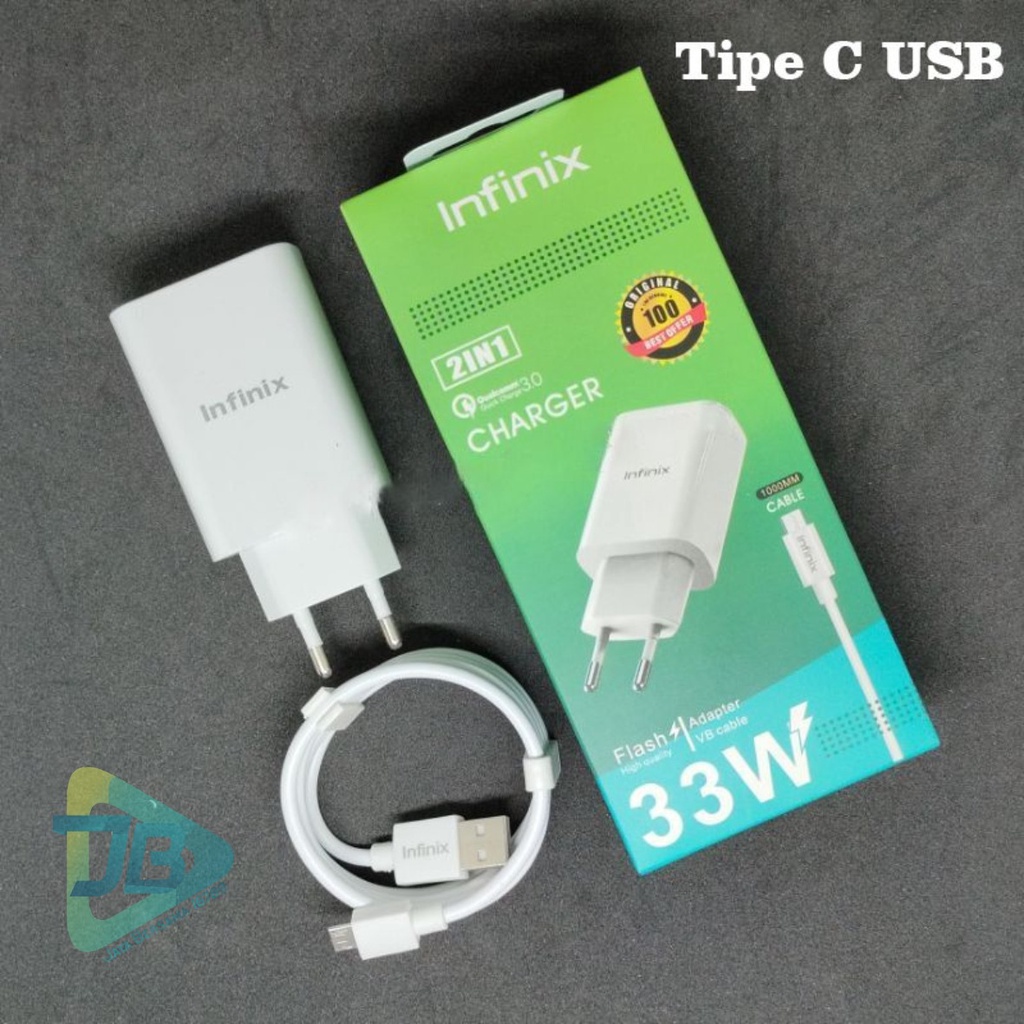 Charger Cashan Infinix Fast Charging 3A 33W ORIGINAL tipe c USB JB5807