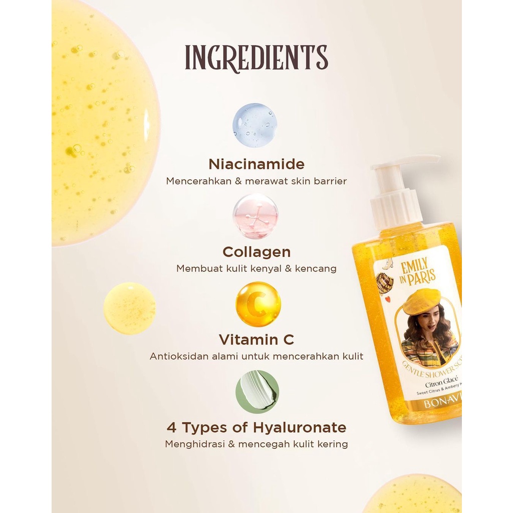 BONAVIE x Emily In Paris Gentle Shower Scrub Citron Glace