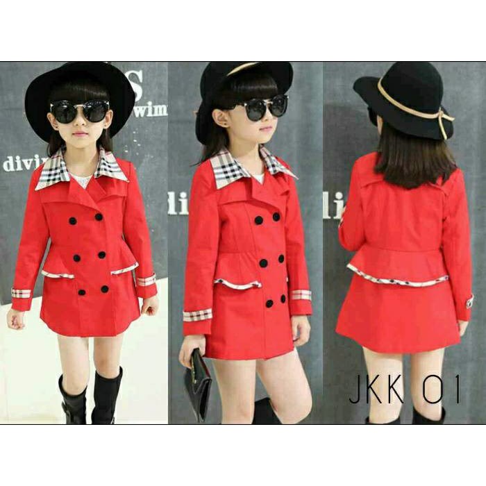 Coat Combi Burberry Kids baju anak perempuan lucu