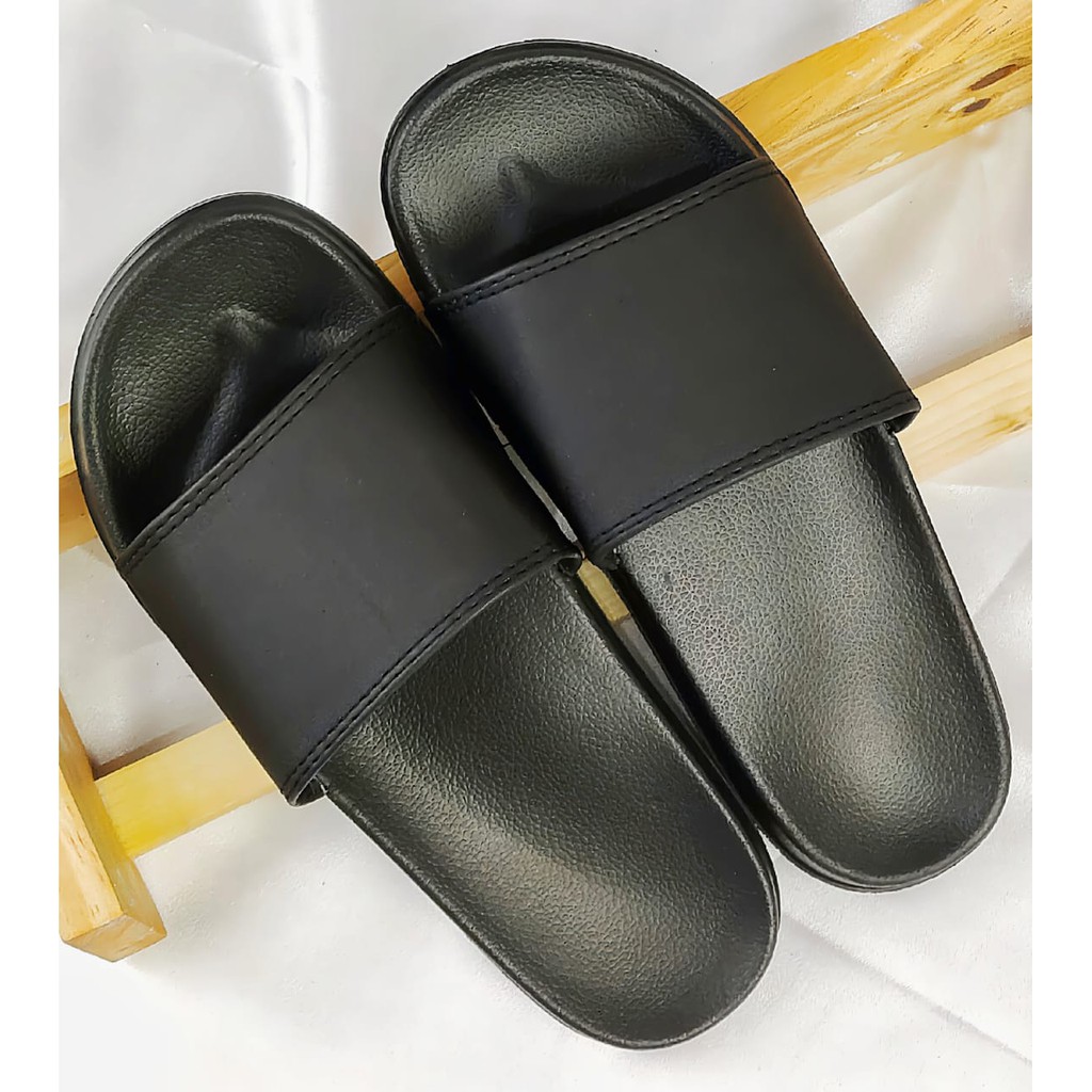 Sandal Slide Selop Karet Pria Thostee Phylon Hitam Polos pusatmode1234