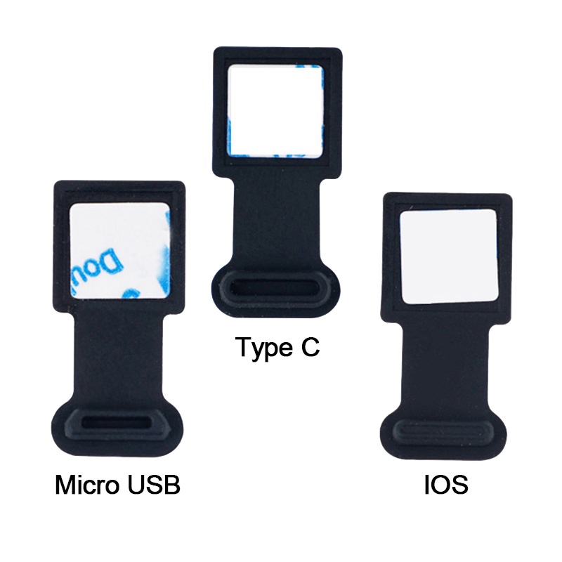 3pcs Cover Pelindung Port Charging Micro USB / IOS / Tipe C Bahan Silikon Anti Debu