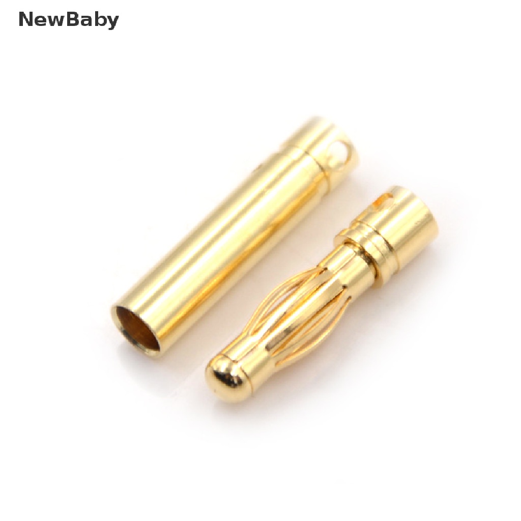 10 Pasang 4.0mm 4mm RC Bullet Connector Banana Plug Lapis Emas