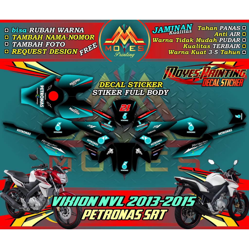 decal vixion nvl motif petronas - stiker full body vixion nvl