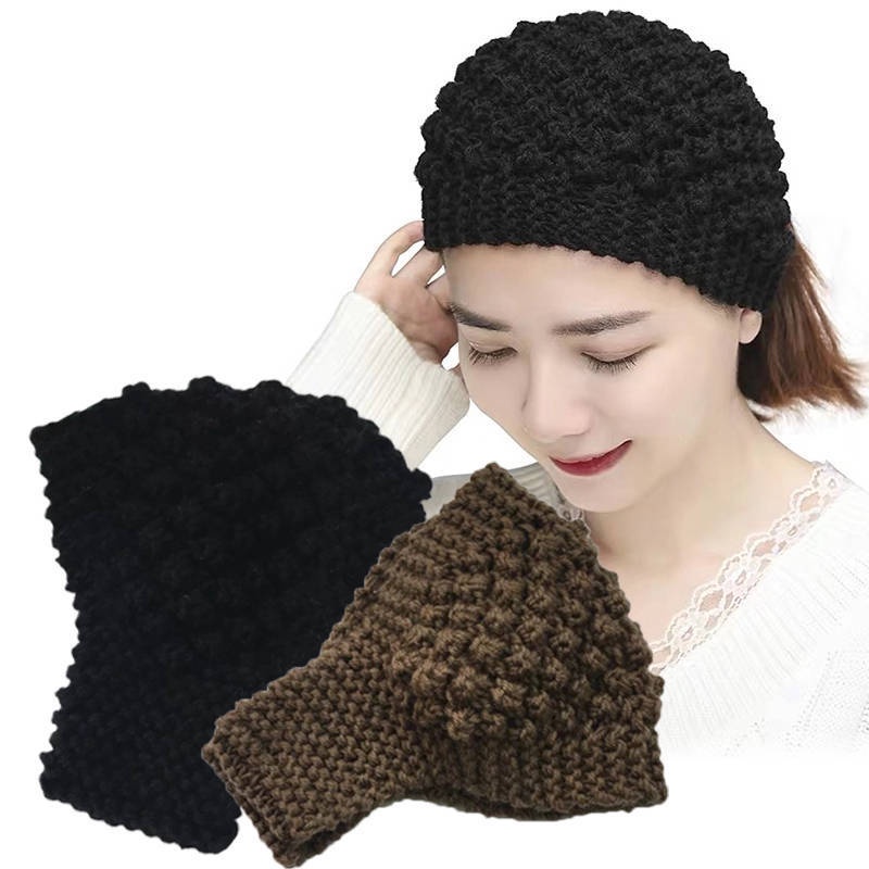 Head Scarf Knitted Pinggiran Lebar Elastisita Bando Wanita Fashionable Bandana Kain Rambut Bahan Katun Satin Bandana Wanita Headband Korea Elastis Stretch