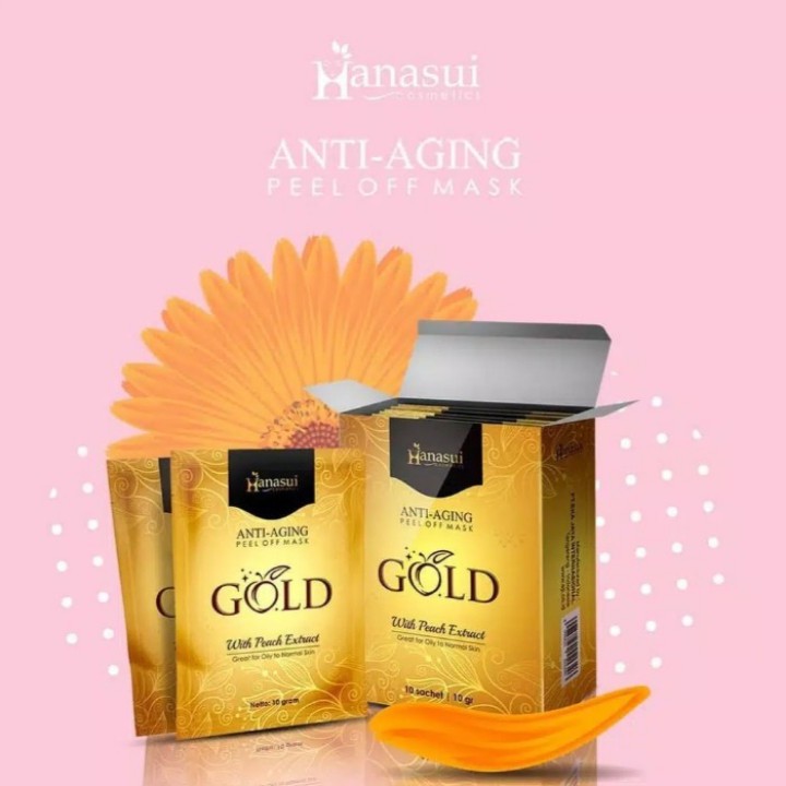 MASKER NATURGO HANASUI GOLD / HANASUI ANTI AGING PEEL OFF MASK GOLD PER SACHET