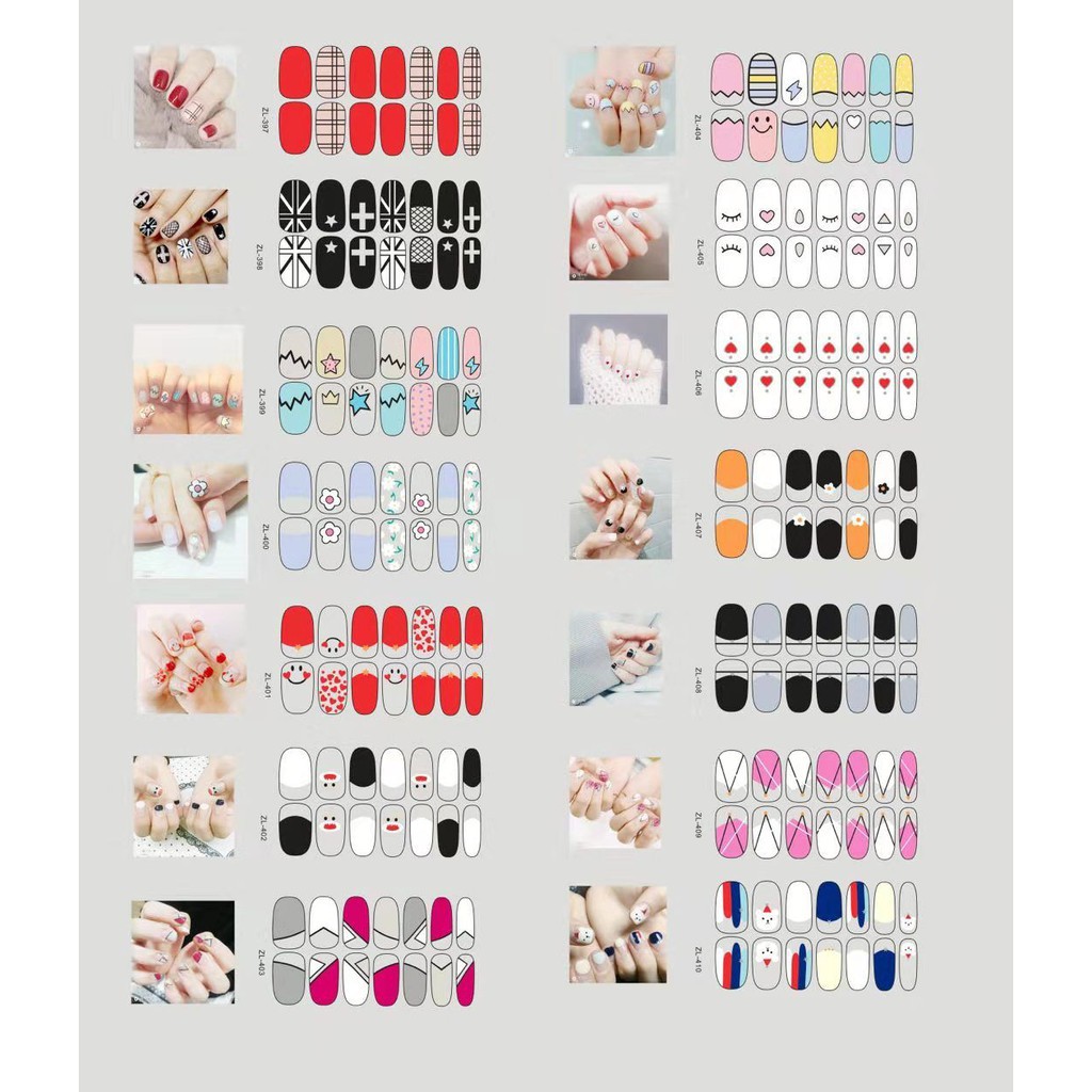 we try our best send different styles to you &lt;Grosir dan&gt;Nail sticker motif / sticker kuku / stiker kuku / nail stiker glitter / stripes design