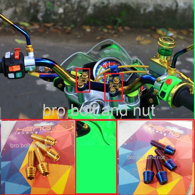 Baut Probolt Variasi  Kerucut Raiser Tutup Dudukan Stang Pcx Vixion Cb150r Ninja RR Heng Thailand