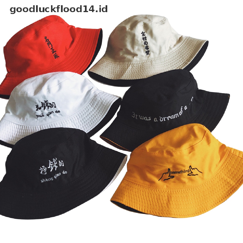 [OOID] Fashion Women Men Unisex Breathable Double-Sided Cotton Bucket Hat Sun Cap  ID