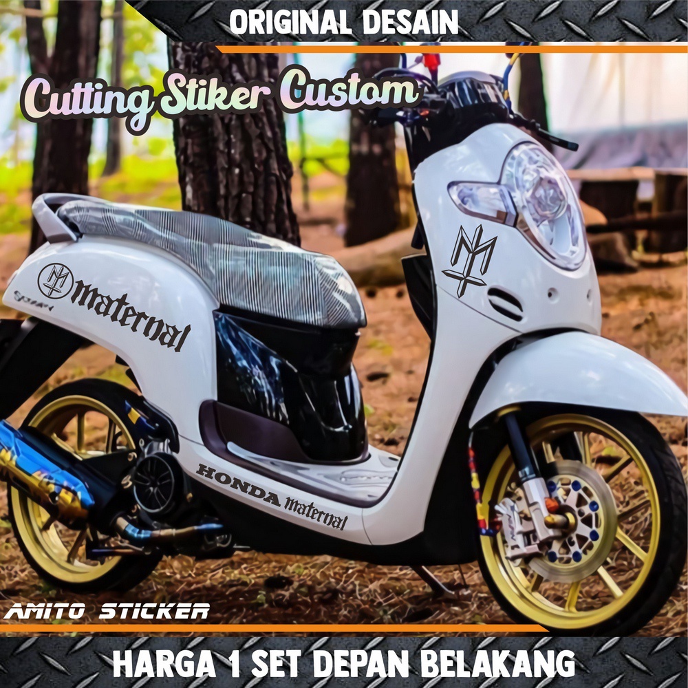 Bisa Custom Nama / Cutting Stiker Scoopy / Custom stiker cutting / Sticker Scoopy MATERNAL Satu Set 