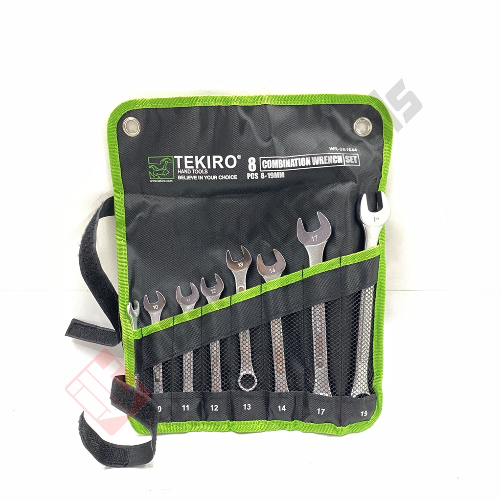 TEKIRO WR-SE1644 Kunci Ring Pas Set 8 Pcs 8-19 mm Combination Wrench