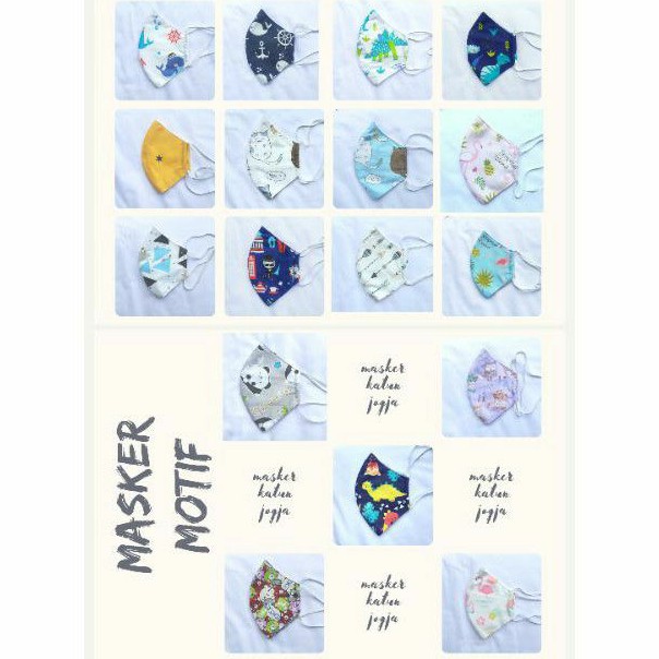 [Ver2] Masker Duckbill Kain Katun 2ply Anak Balita Dewasa Hijab Earloop Karakter Kartun Non Medis