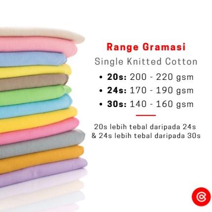 ☞ Cotton Combed Premium Kain Kaos Kiloan Warna Muda per Setengah Kg ○