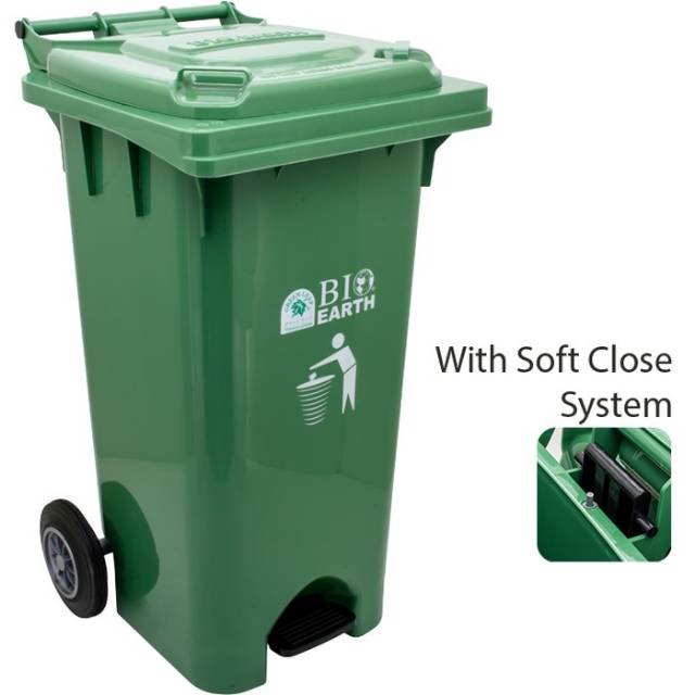 TEMPAT SAMPAH INJAK 120 LITER GREEN LEAF 2102 RODA SEGI BIO / DUST BIN / Kotak Sampah Plastik