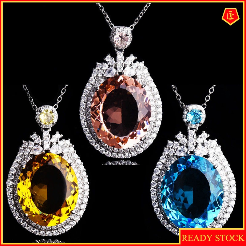 Kalung Dengan Liontin Batu Permata Warna-Warni