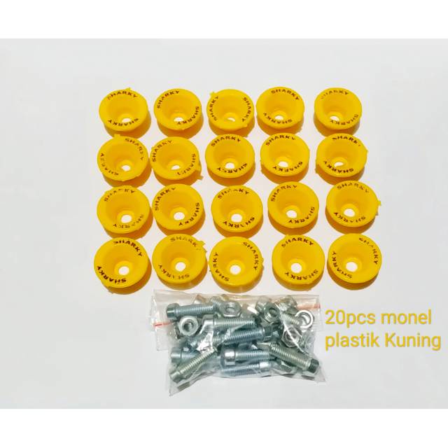 Monel Sharky Plastik + Baut Mur - Monel Plastik Variasi Motor Isi 20Pcs