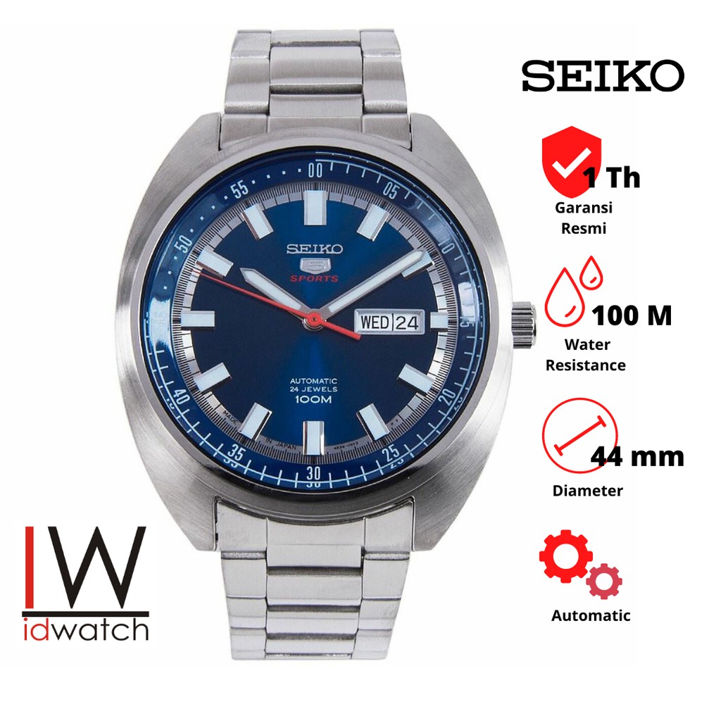 Seiko 5 Sports SRPB15K1 Automatic Turtle Jam Tangan Pria Original SRPB15 Cowok Strap Stainless