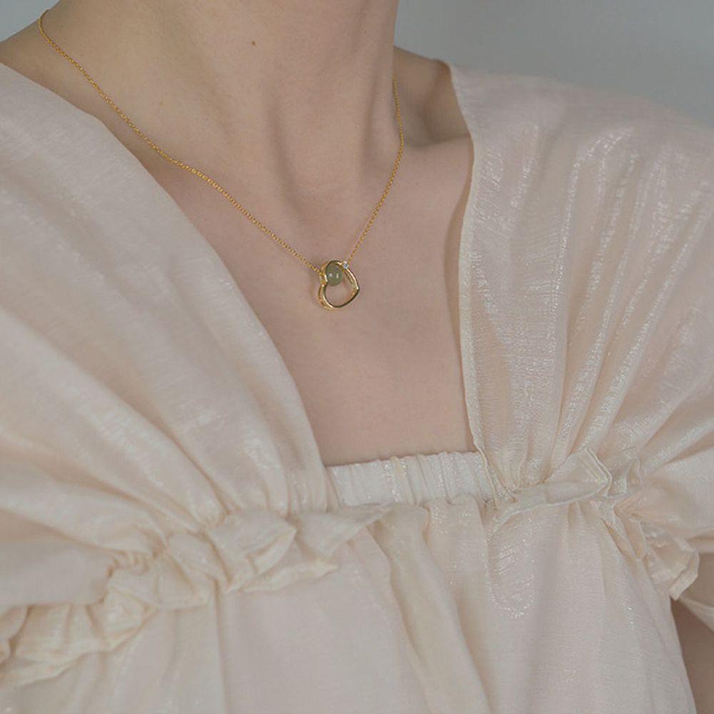 Mxbeauty Kalung Perempuan Hadiah Vintage Hati Mewah Manis Temperamen Rantai Klavikula