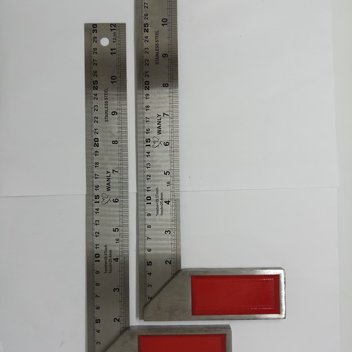 Siku Meter Penggaris Siku Tukang Besi Angle Square Steel tebal 12 inci