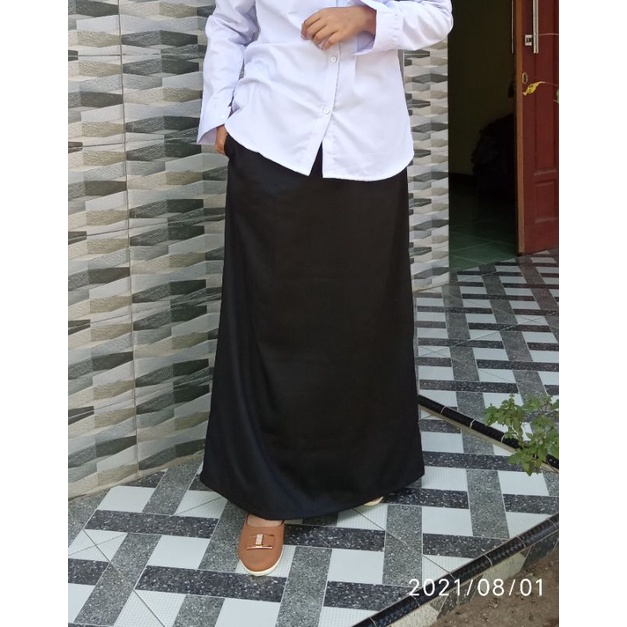 Rok hitam panjang/Rok hitam/Rok kerja/Rok kerja wanita panjang/bahan kain drill