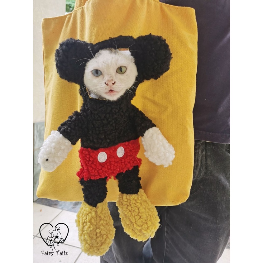 Pet Carrier Tas Kanvas Motif Mickey Mouse Lucu (Head Cut)