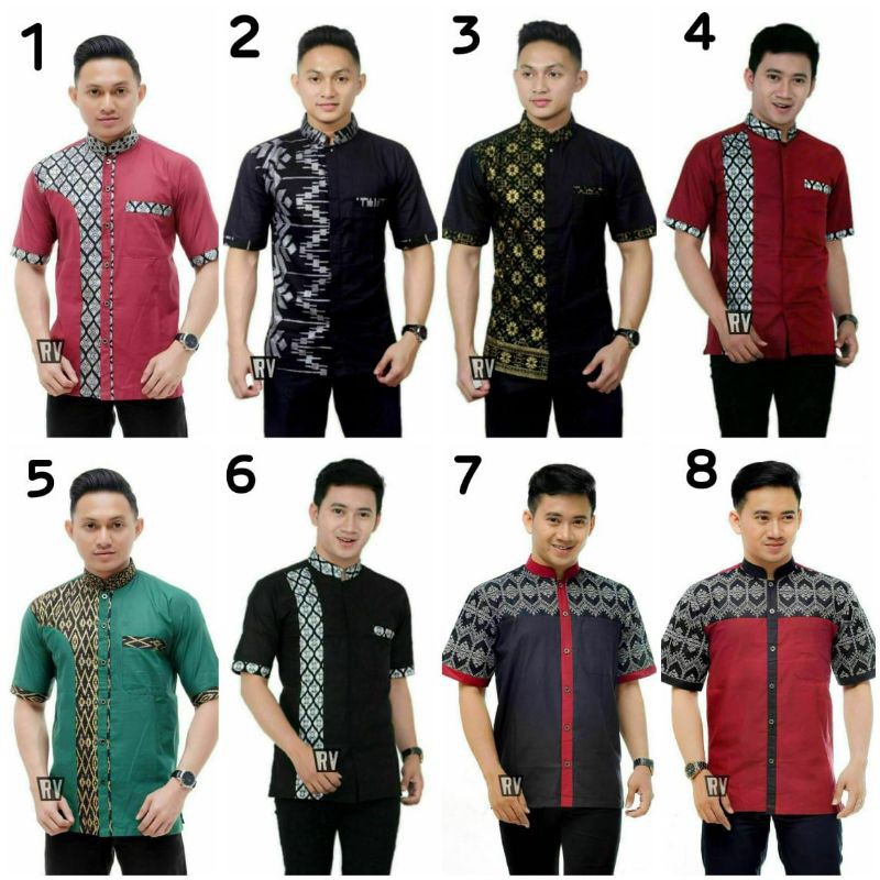 (BISA COD) Baju Koko Lengan Pendek Kombinasi Batik Prada IPNU IPPNU Seragam Kerja