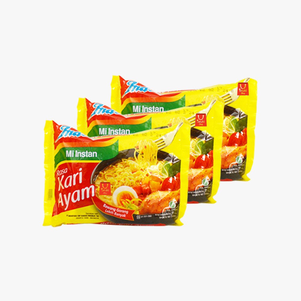 

3 PCS Indomie Kuah Kari Ayam Mie Instan Kuah Rasa Kari Ayam - 3pcs x 72gr