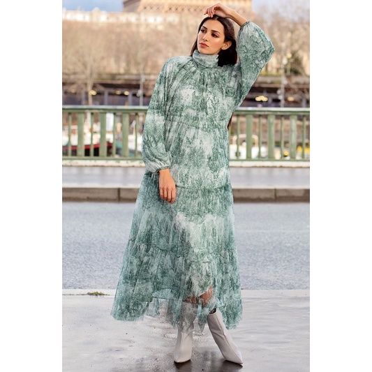 Benang Jarum Buttonscarves x Mmehuillet El Mar Minorca Dress Green