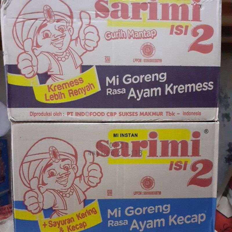 

Mie Sarimi Goreng isi 2,Rasa ayam kremes,ayam kecap/1dus isi24,