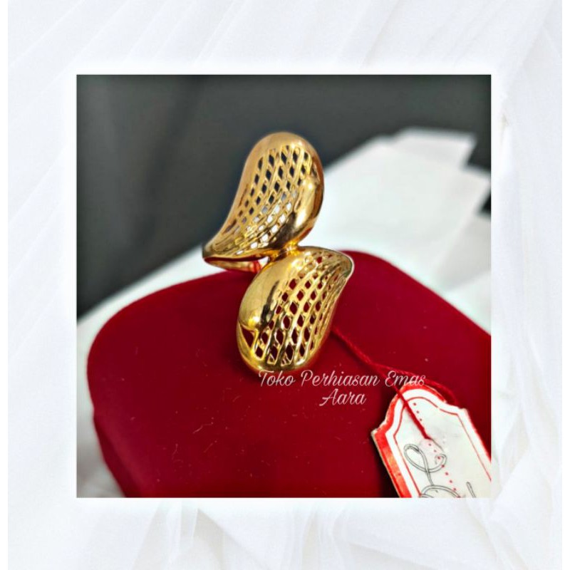 Cincin Emas 375 Spiral Krawang Polos