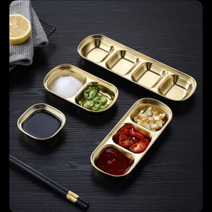 Kingsbakeware Tempat Sambal Gold / Bumbu Bawang Stainless Steel Emas Korea